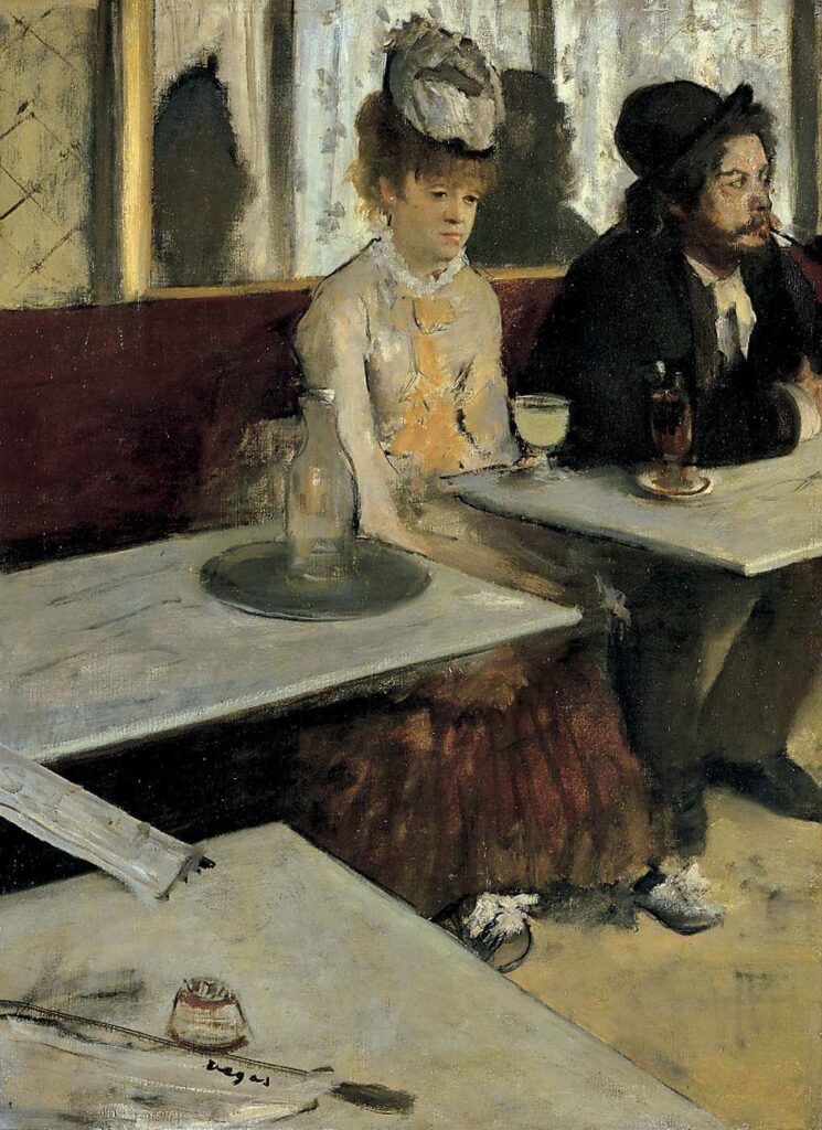 ドガの絵画のアプサント(カフェにて)
