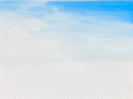 水彩絵の具で空のグラデーションを描く