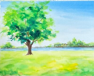 公園の木の絵